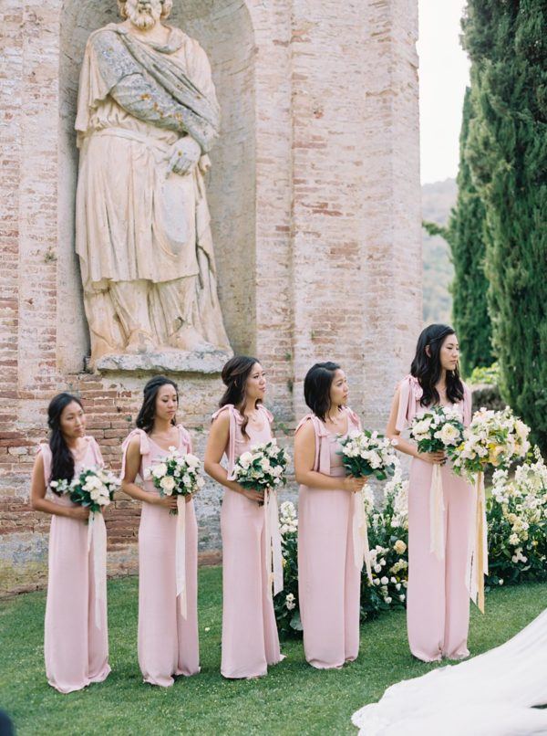 Elegant Villa Cetinale Wedding Flower Aisle 020