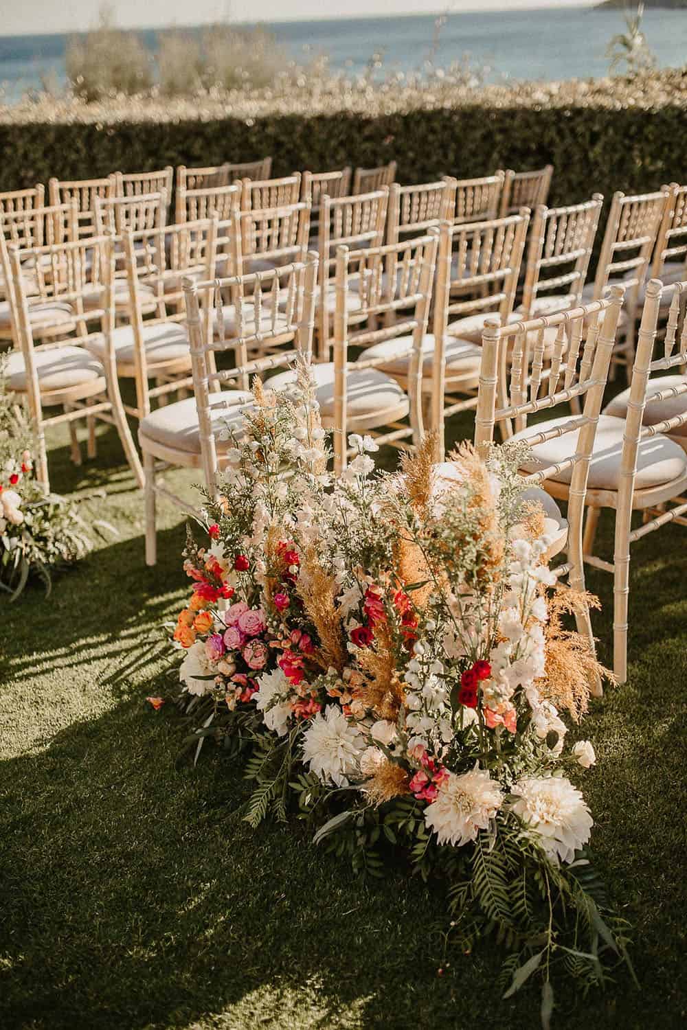 Dreamy Greece Microwedding Location Vibrant Flowers