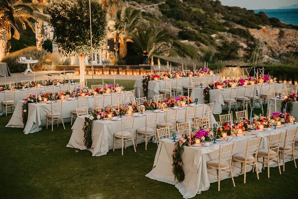 Dreamy Greece Microwedding Location Vibrant Flowers
