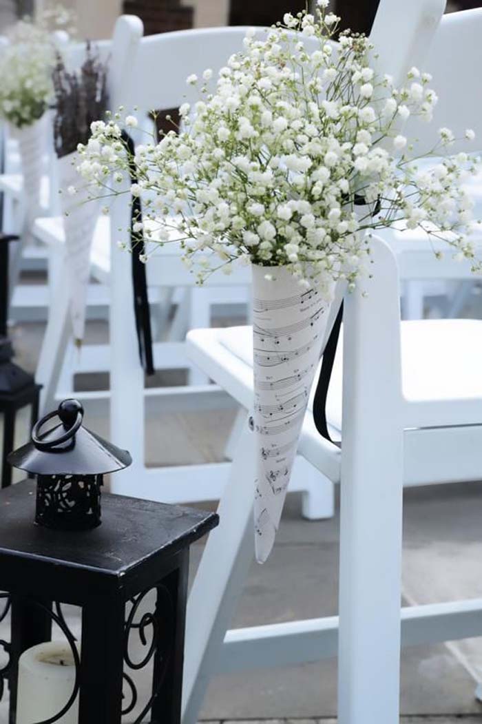 flower cone to style wedding aisle