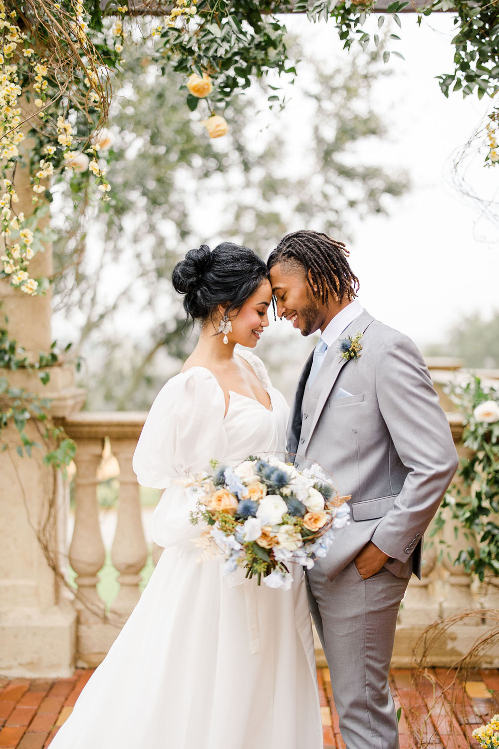 Dusty Blue Wedding Lemon Meringue Colors