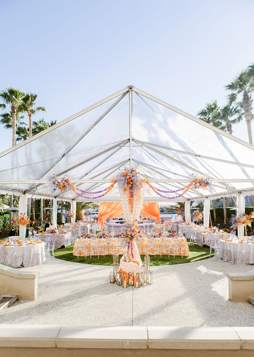Orange Purple Wedding Ostrich Feather Dress