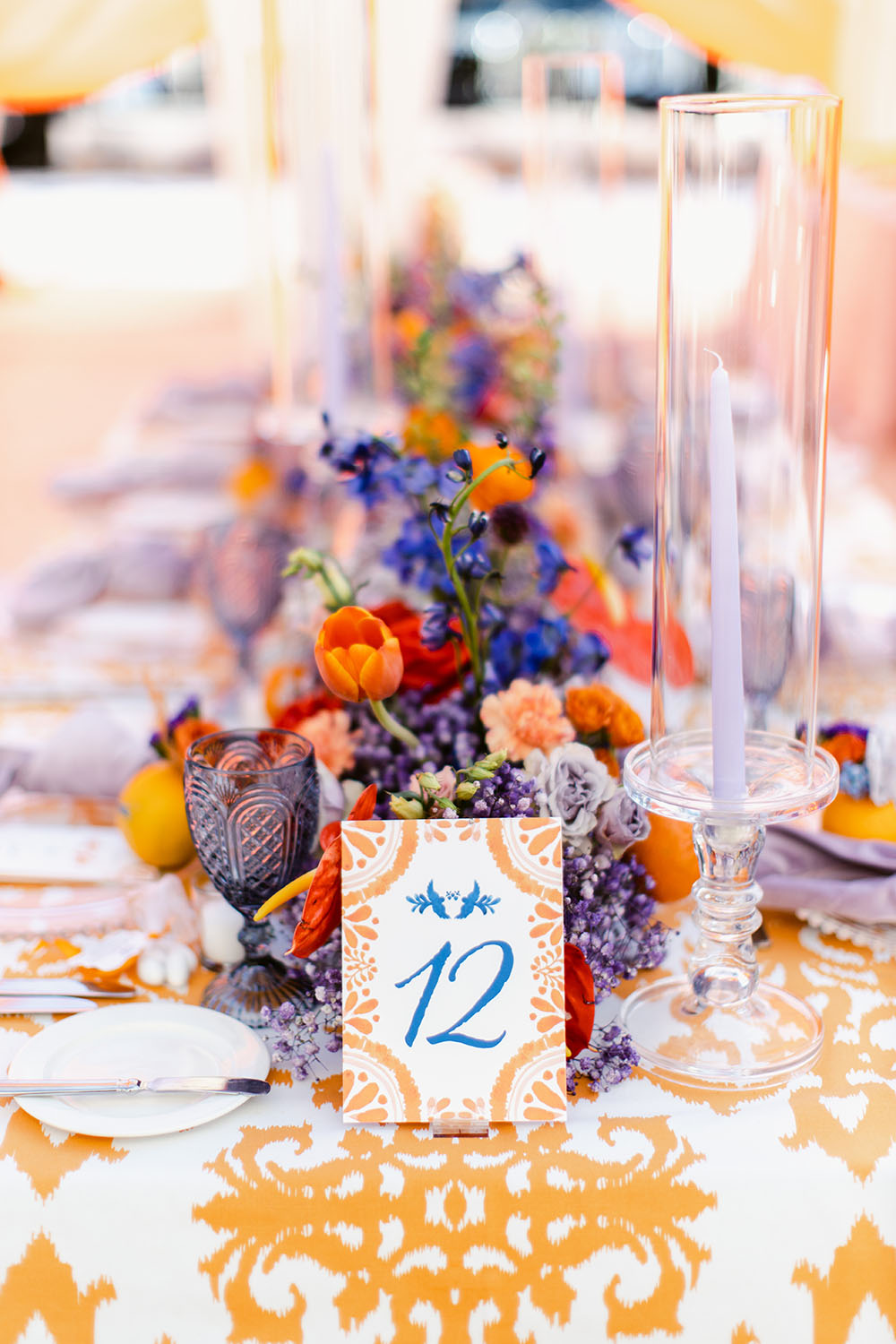 Orange Purple Wedding Ostrich Feather Dress