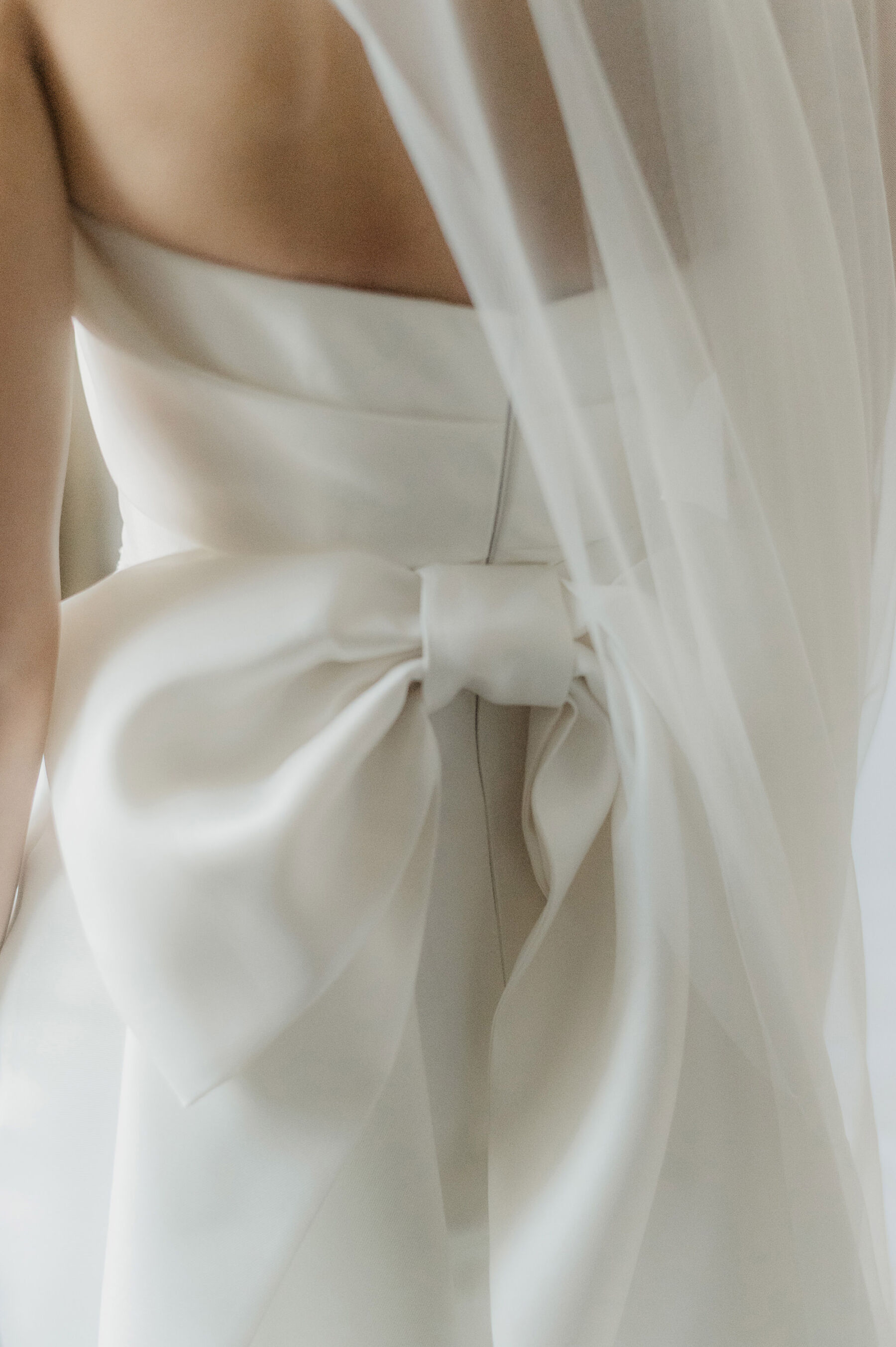 Sarah in Eva Lendel for her Classy & Contemporary Wedding in Croatia 10 Eva Lendel wedding dress with big bow at the back.