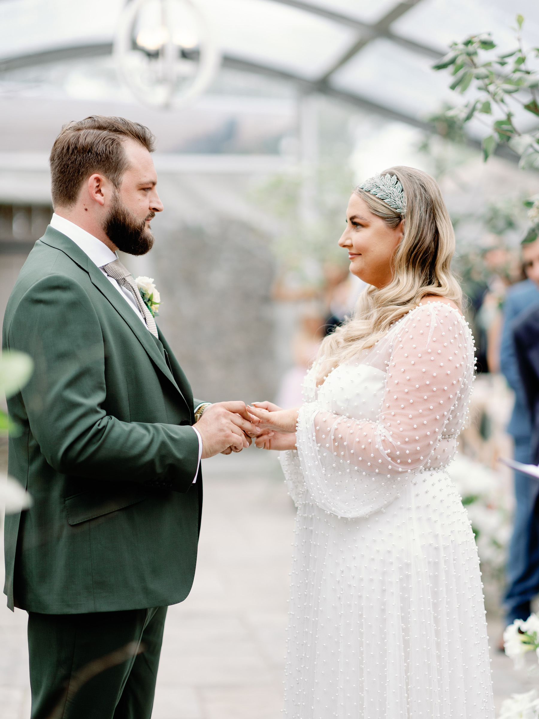 A Bridal Gown Covered in Pearls for a Nature Inspired & Whimsical Wedding at Gileston Manor in Wales 23 Willowby Watters Pearl Wedding Dress 44