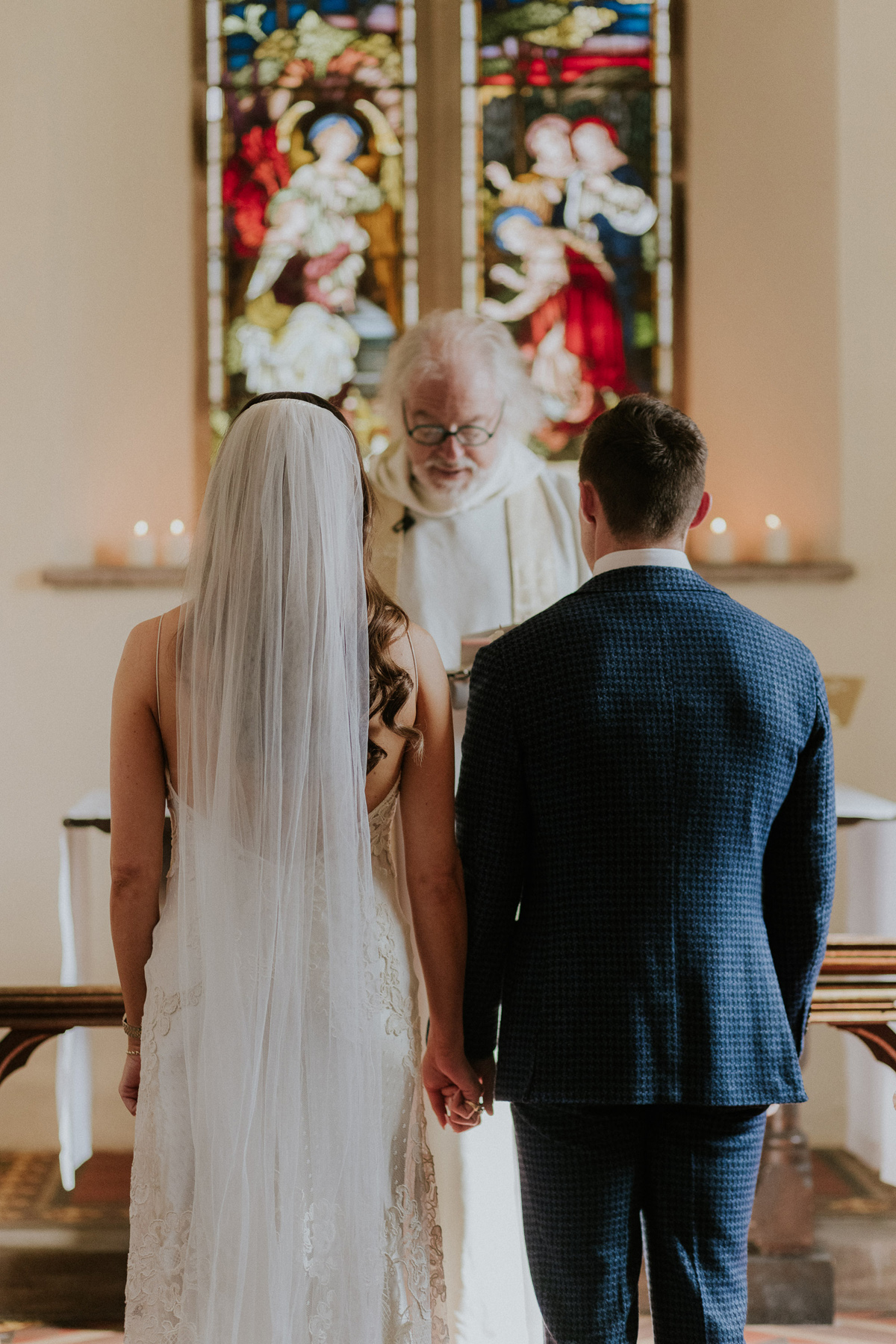 Church wedding ceremony at The magical dance floor at Dewsall Court, country house wedding venue in Herefordshire