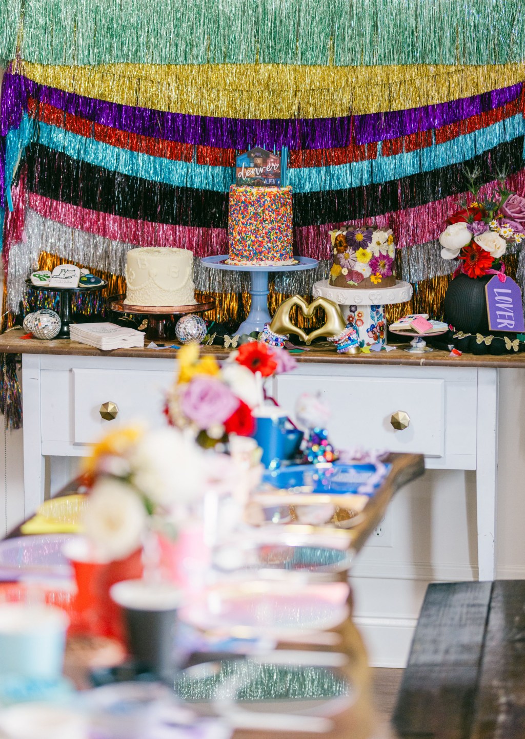 Taylor Swift inspired birthday party dessert display table