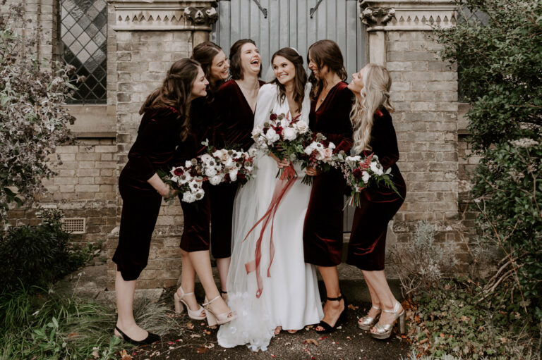 Kathryn in Long Sleeved Pronovias for her Winter Wedding at Home
