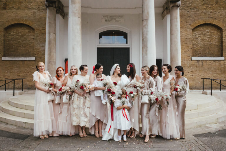 Lara in Zac Posen for her 80's Inspired Wedding at the Kimpton Fitzroy London | Love My Dress®