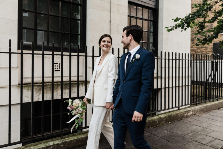 Charlott in a Reiss Suit for her Chic & Intimate City Wedding | Love My Dress®