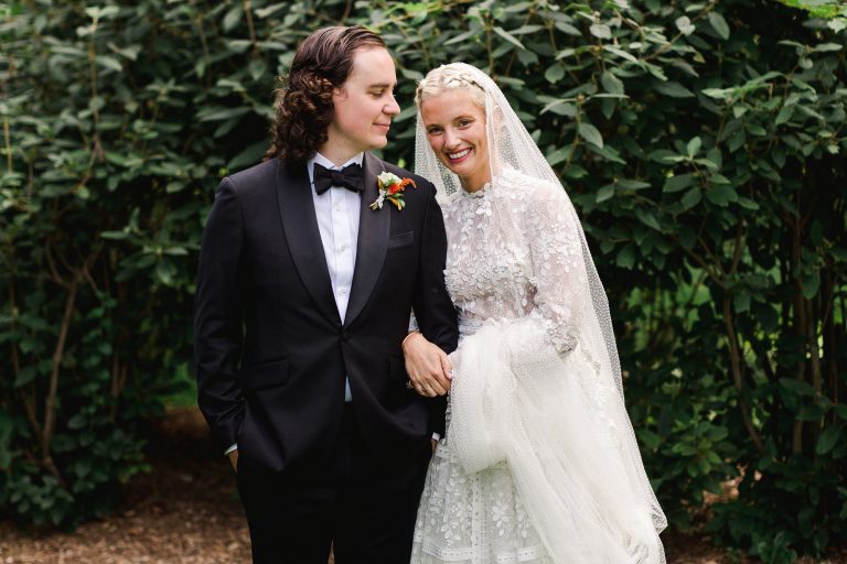 Alana in Costarellos for her Relaxed & Intimate New York Dinner Party Inspired Wedding | Love My Dress®