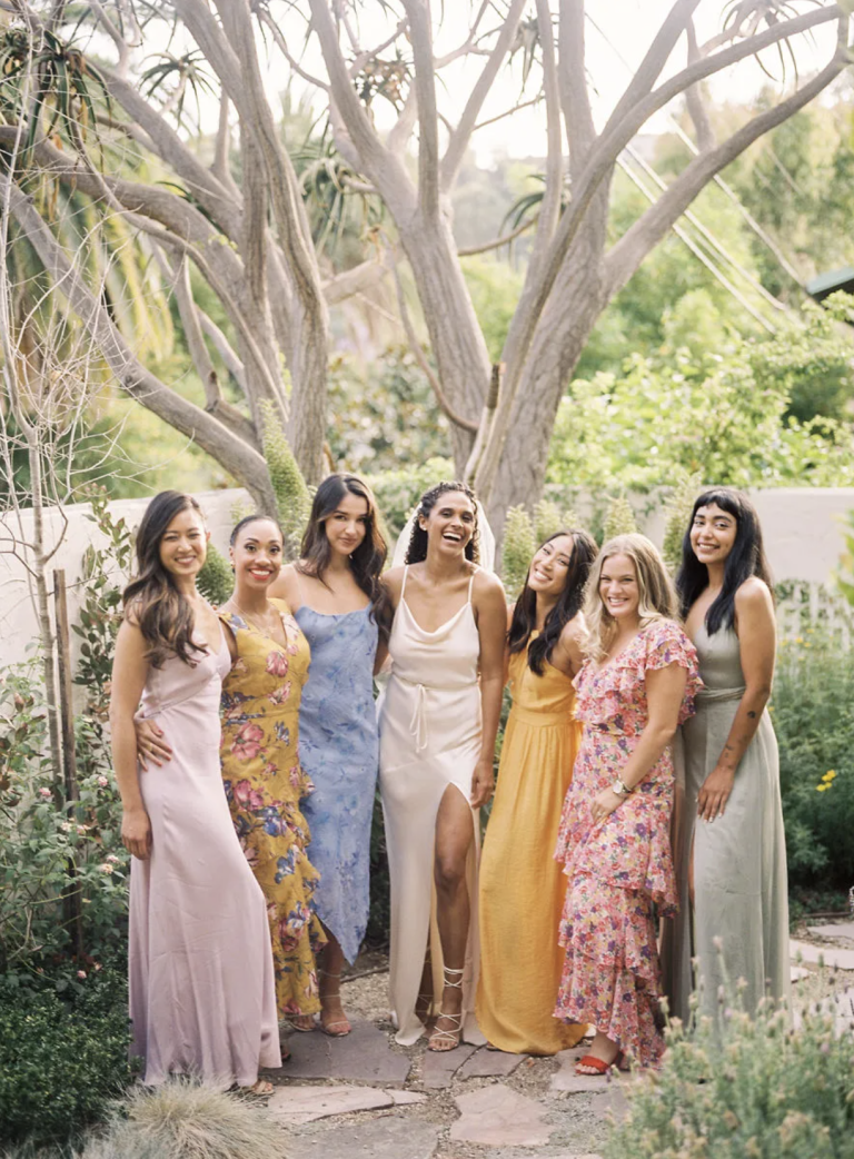 Mismatched Floral Bridesmaid Dresses