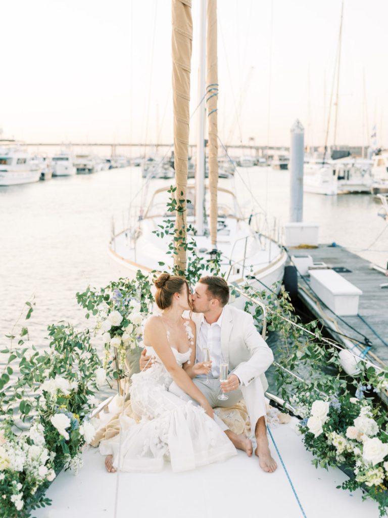 This Sailboat Ceremony Exudes Nautical Luxury at Charleston Harbor