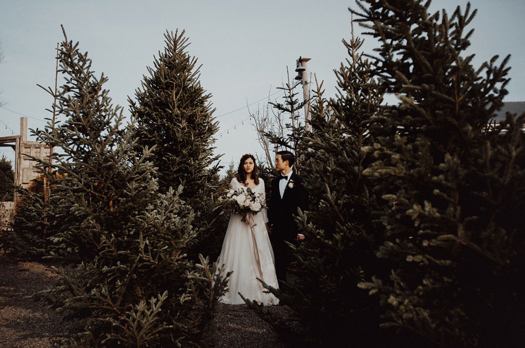 winter weddings inspiration at christmas tree farm