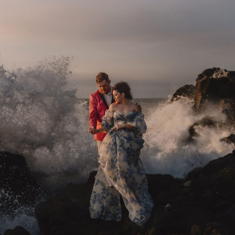 A Seaside Destination Wedding in Mexico With An After-Dark Ceremony Under The Full Moon
