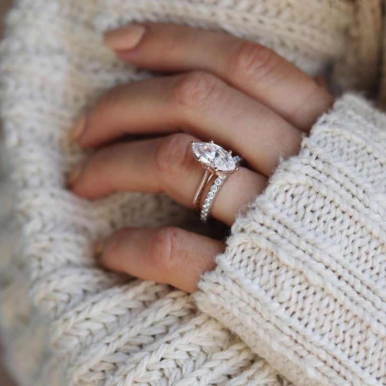 Diamond Nexus marquise cut solitaire ring best places to buy engagement rings for women
