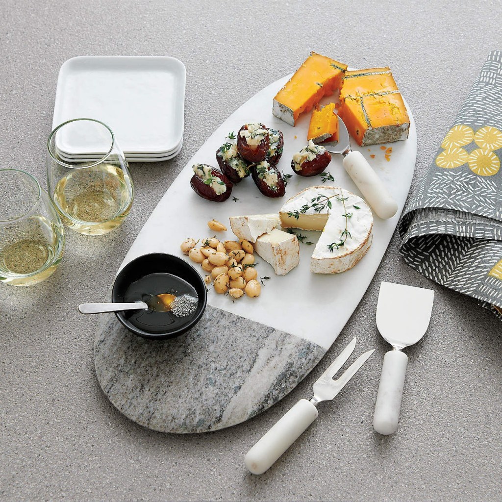 oval marble and stone unique simple charcuterie board ideas