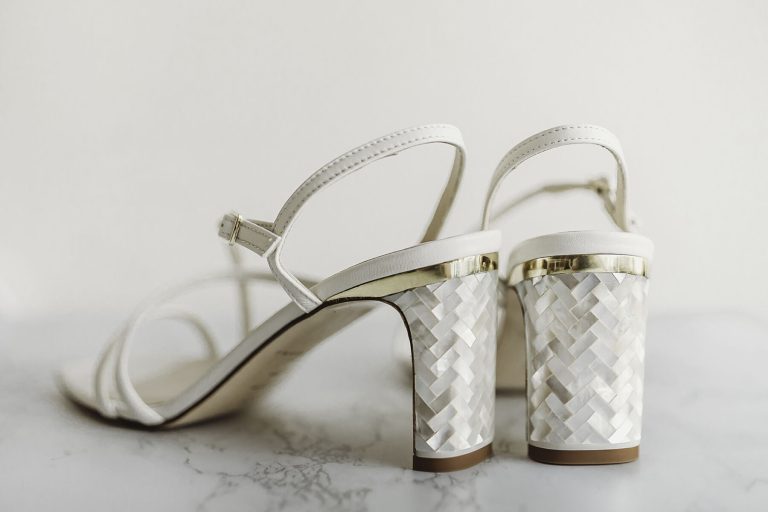 Mother of Pearl Heel Wedding Shoes - Freya Rose London