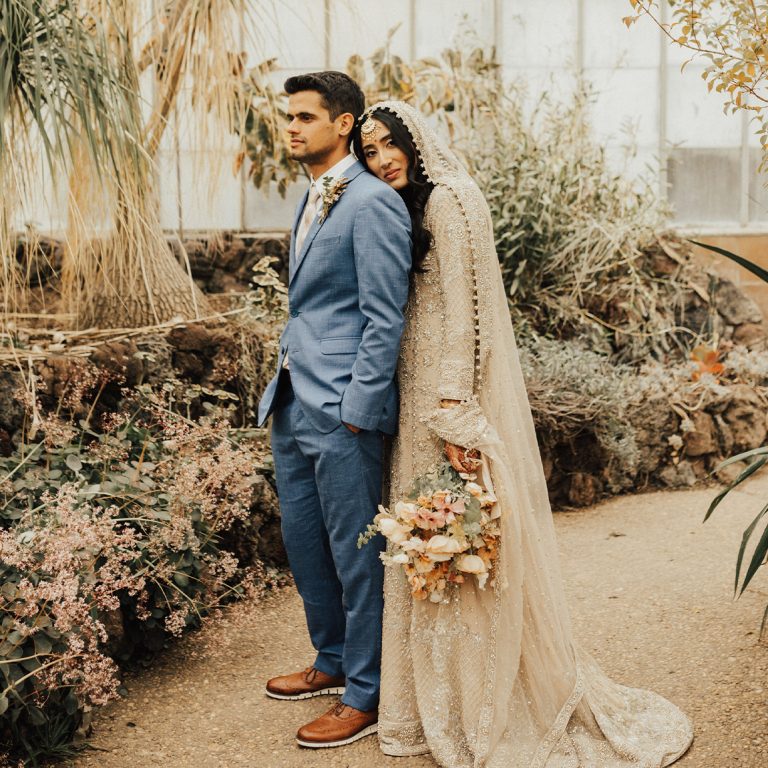 A Modern, Coastal Greenhouse Wedding Full of Warm Colors and Multicultural Details