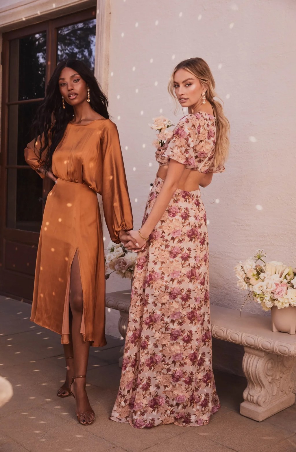 midi floral cutout best garden spring wedding guest dresses in sunset tones