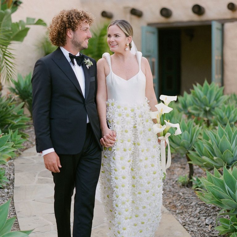 A Chic Floral Wedding Dress for This Gucci Green Coastal California Wedding in Montecito