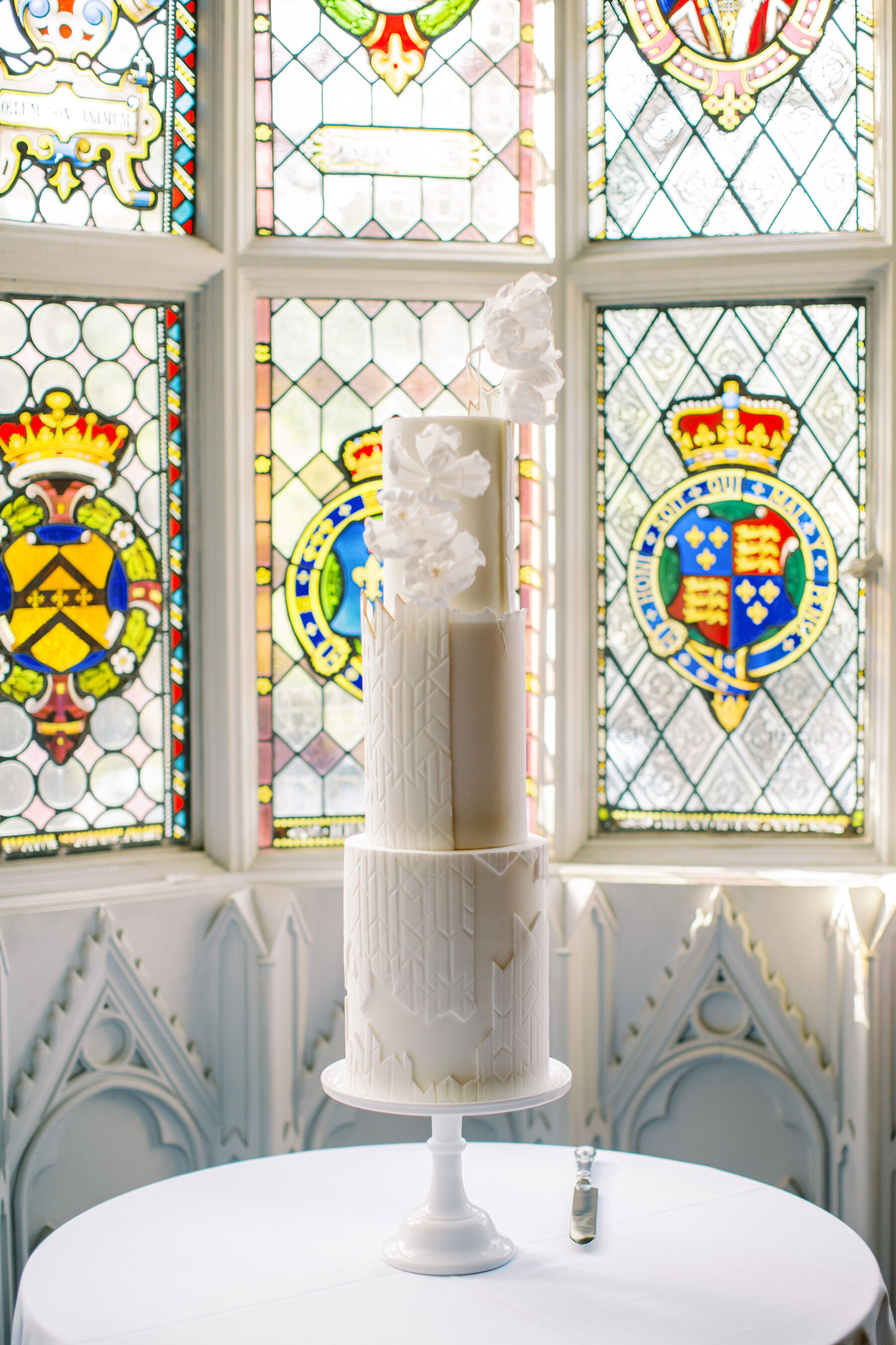 Gothic Architecture Inspired Wedding Styling, at Strawberry Hill House 17 Elegant Gothic architecture inspired wedding cake by Louise Hayes Cake Design.