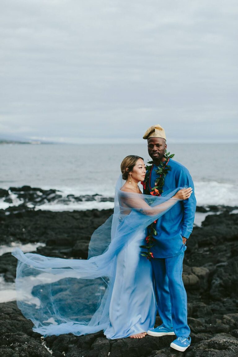 couple portrait at Kona Beach