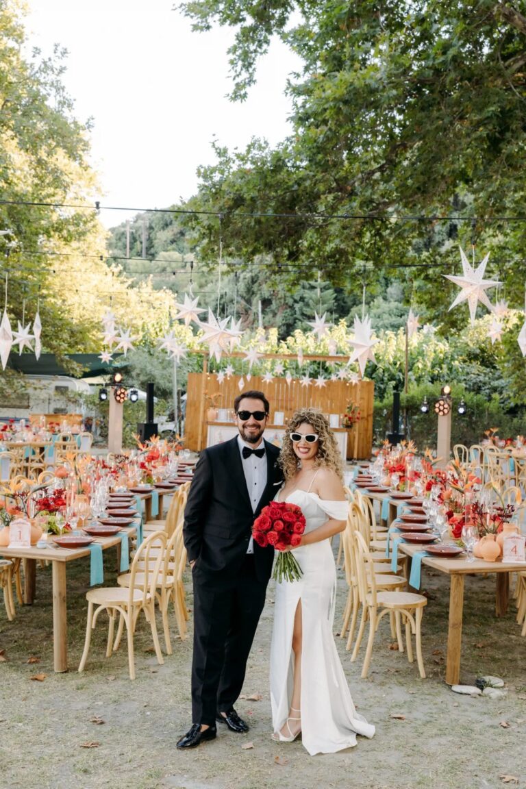 Starry Paper Lanterns Twinkled Over This Stunning Destination Wedding in Greece
