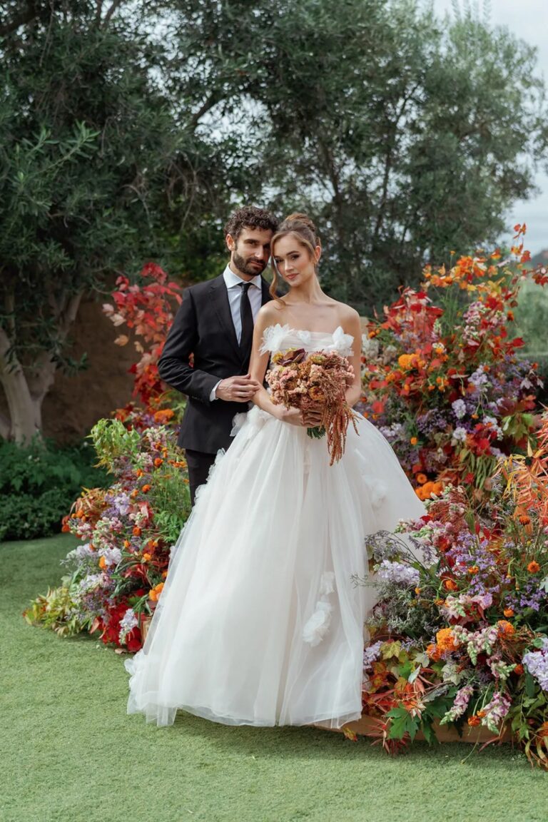 Bold Blooms and Ballerinas Made a Wonderland of This Malibu Garden Wedding