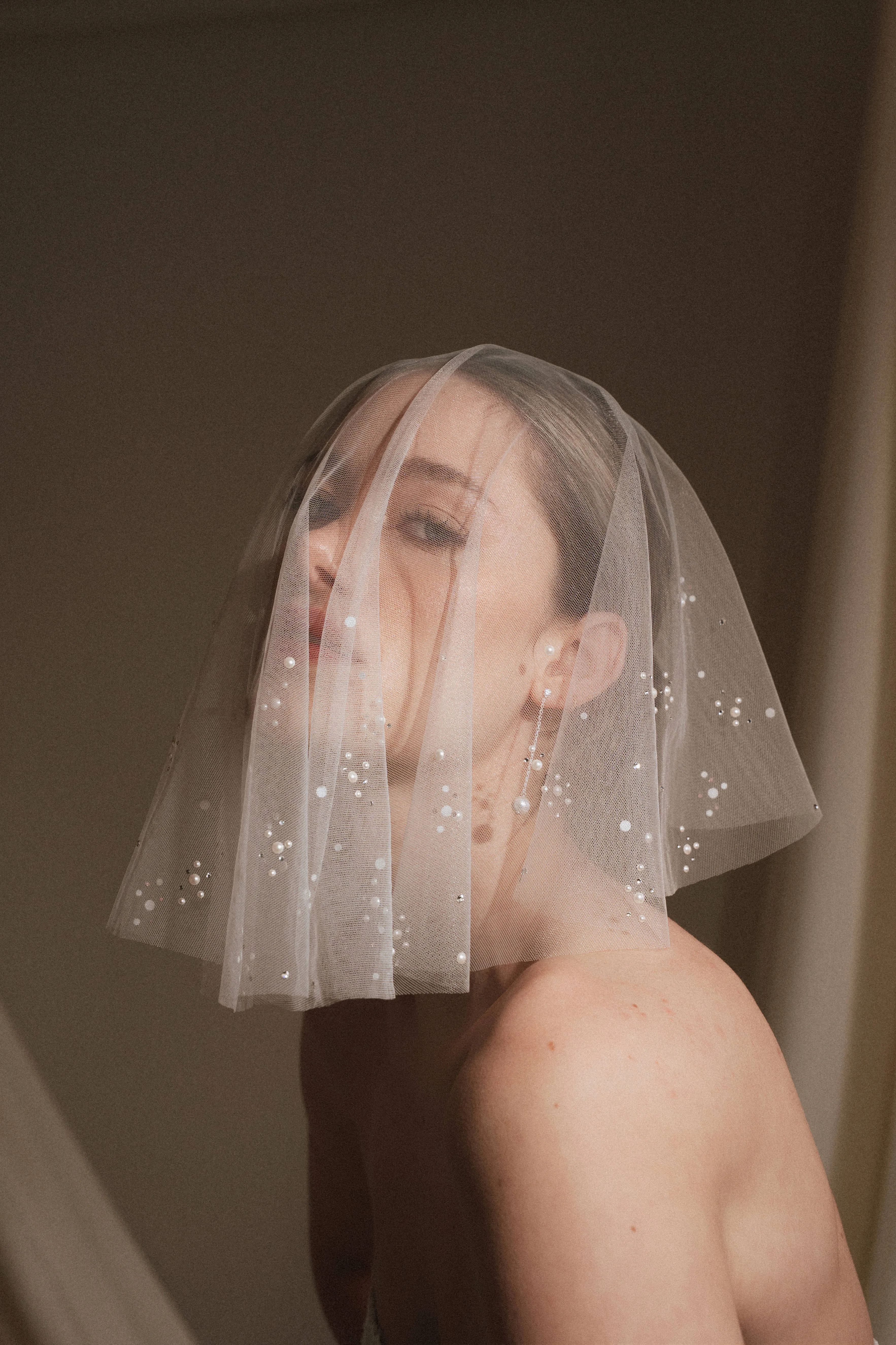 Katharina crystal and pearl embellished micro veil drop veil debbiecarlisle.com 395 1