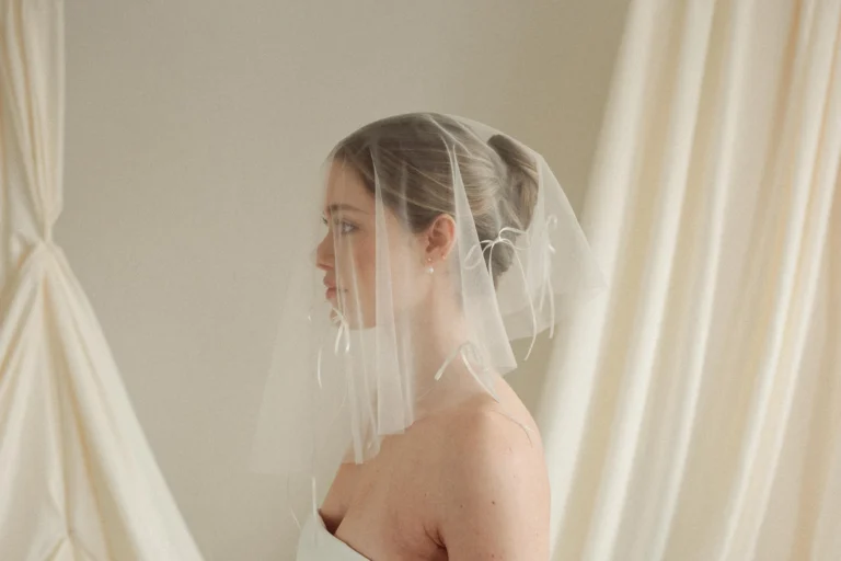 Debbie Carlisle micro veils for brides, the Muse collection